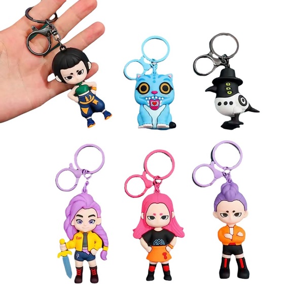Other - 6 New girls K Pop demon Hunters key ring fob charms